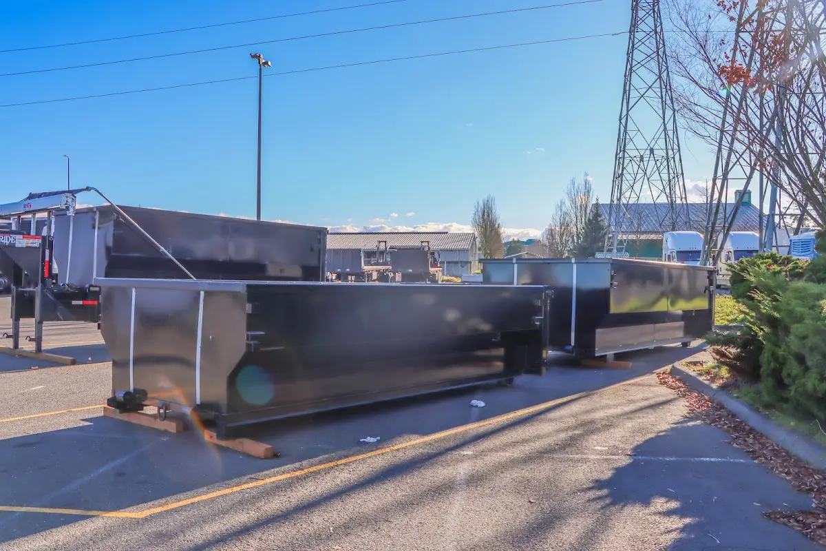 Roll-off dumpster ready for waste disposal at job site for Roll Off Dumpster Rental in Oak Park